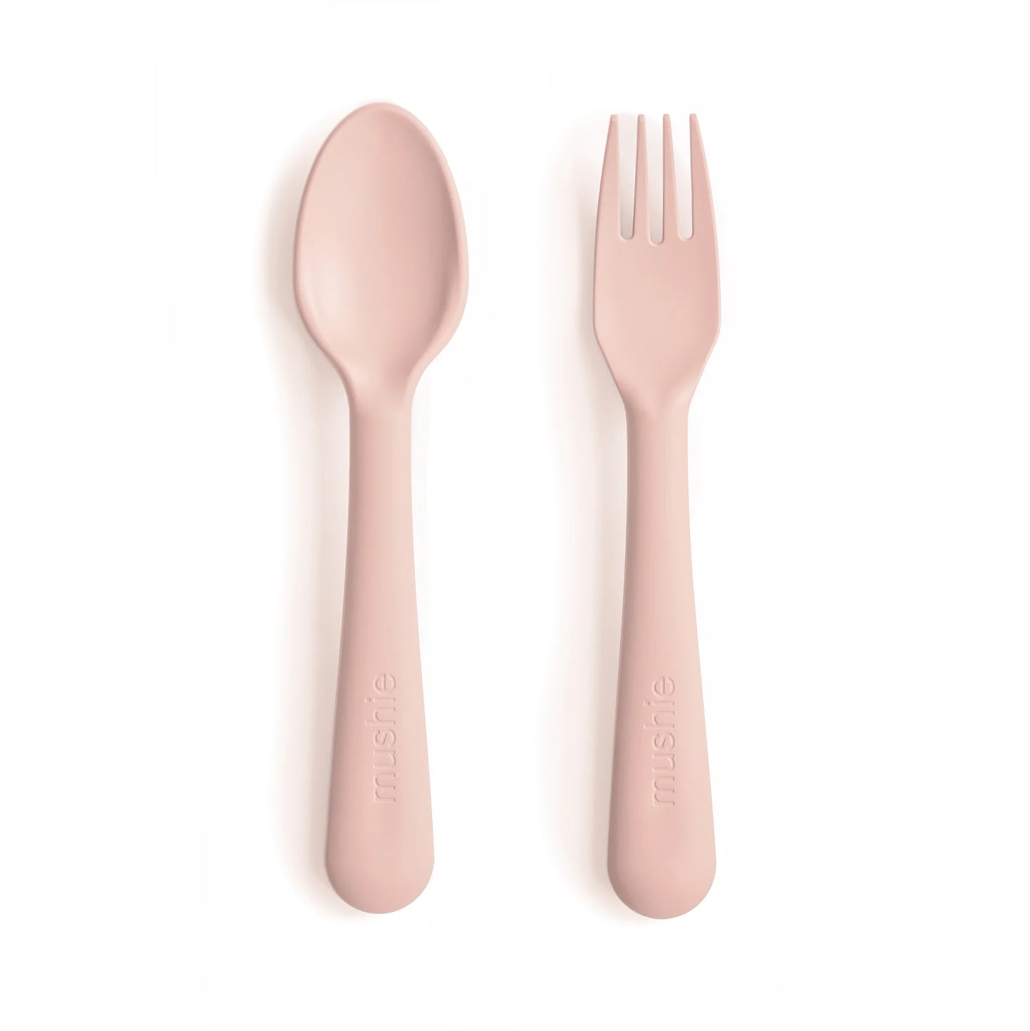 Mushie | Dinnerware Fork + Spoon Set - Blush