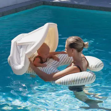 Sunny Life | Float Together Baby Seat Duck Sage Stripe