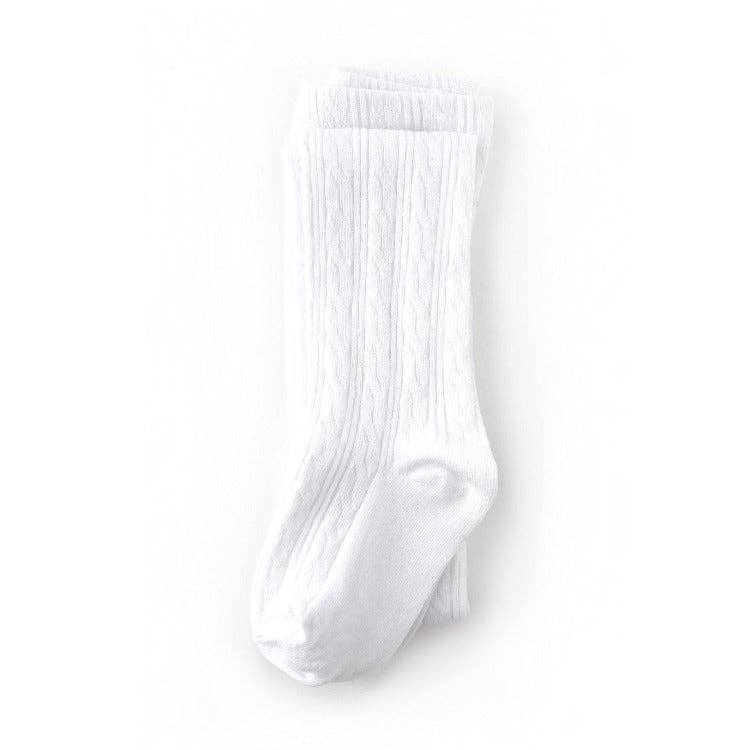 Little Stocking Company | White Cable Knit Tights