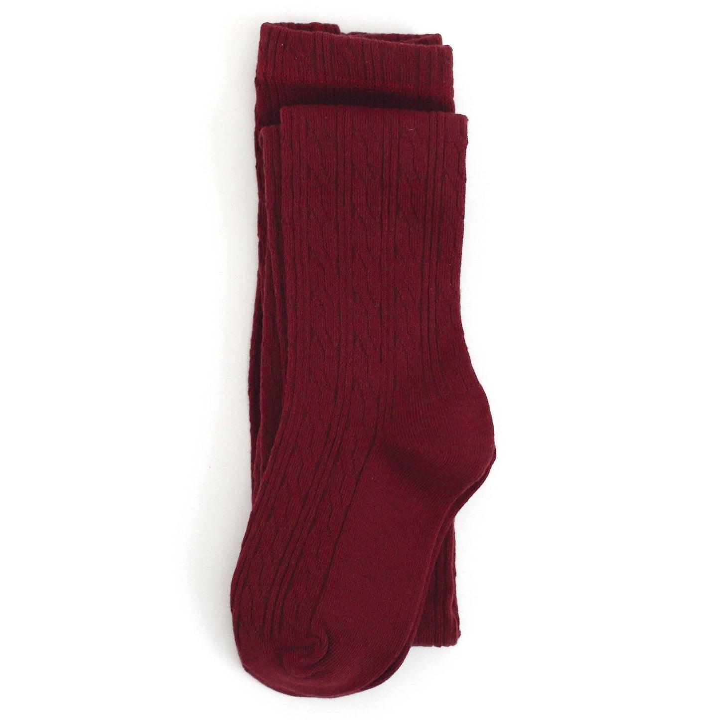 Little Stocking Company | Burgundy Cable Knit Tights