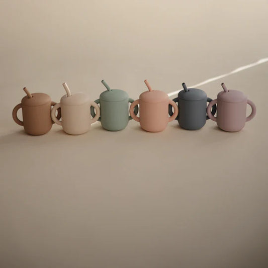 Mushie | Silicone Training Cup + Straw