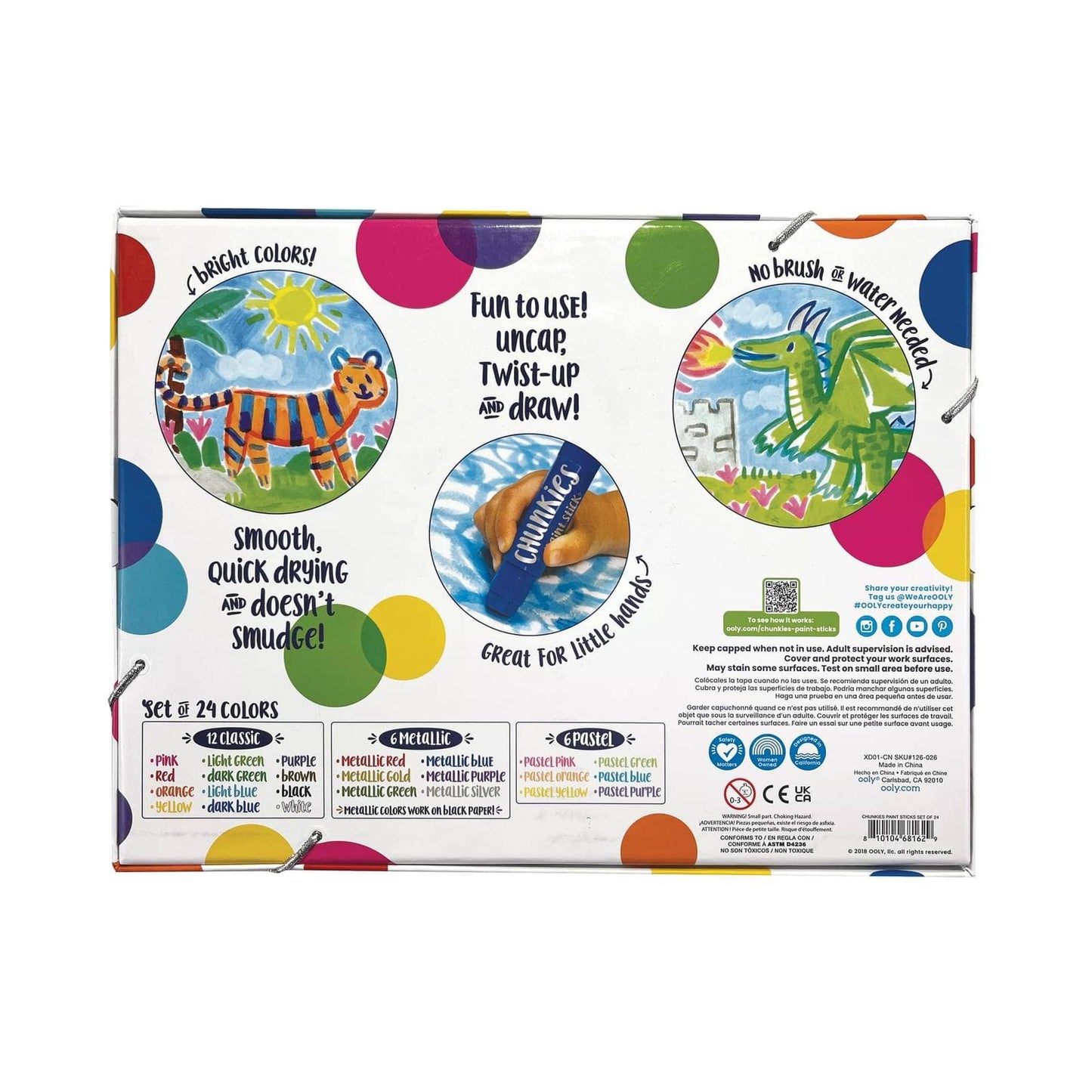 OOLY Chunkies Paint Sticks Classic Pack - Set of 6