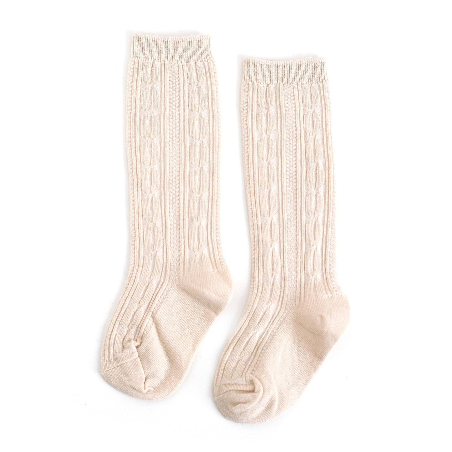 Little Stoking Company | White Cable Knit Knee High Socks