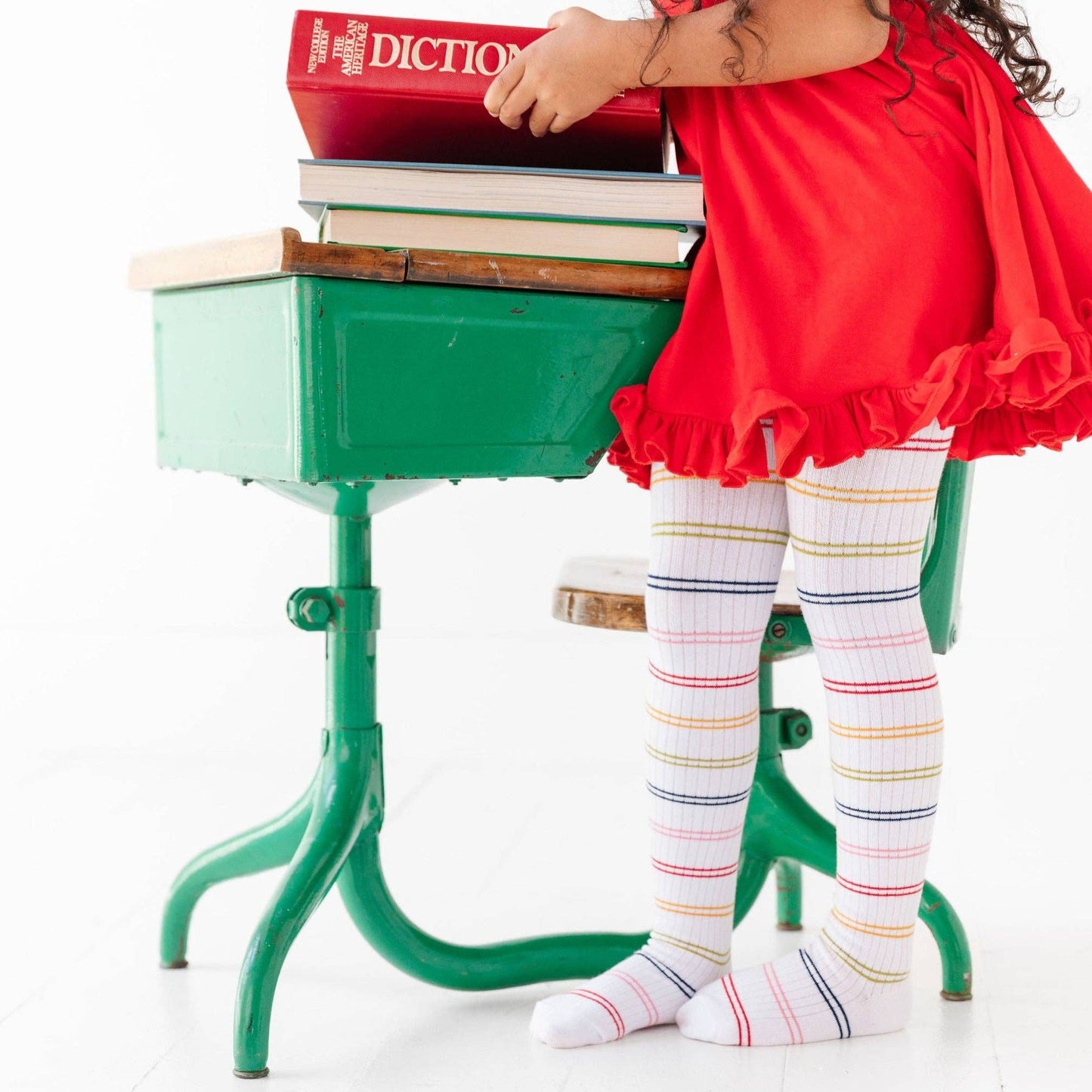 Little Stocking Company | Rainbow Striped Ribbed Tights