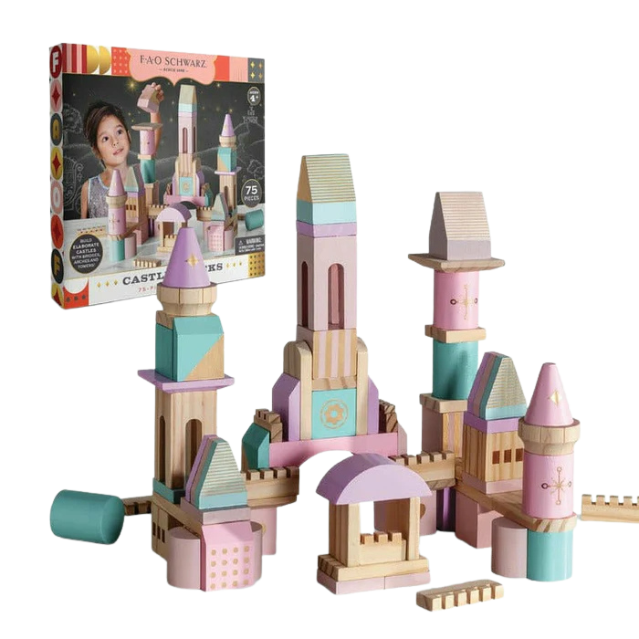 FAO Schwarz Wood Castle 75pc Block Set