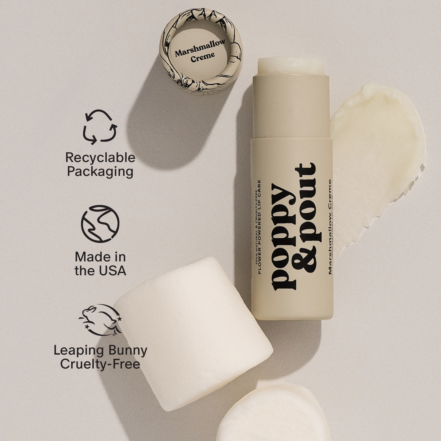 Poppy & Pout Lip Balm | Marshmallow