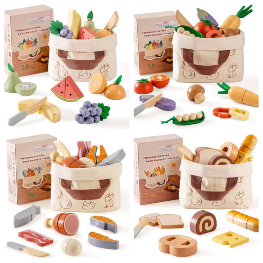 Wooden Pretend Play Food Cutting Set