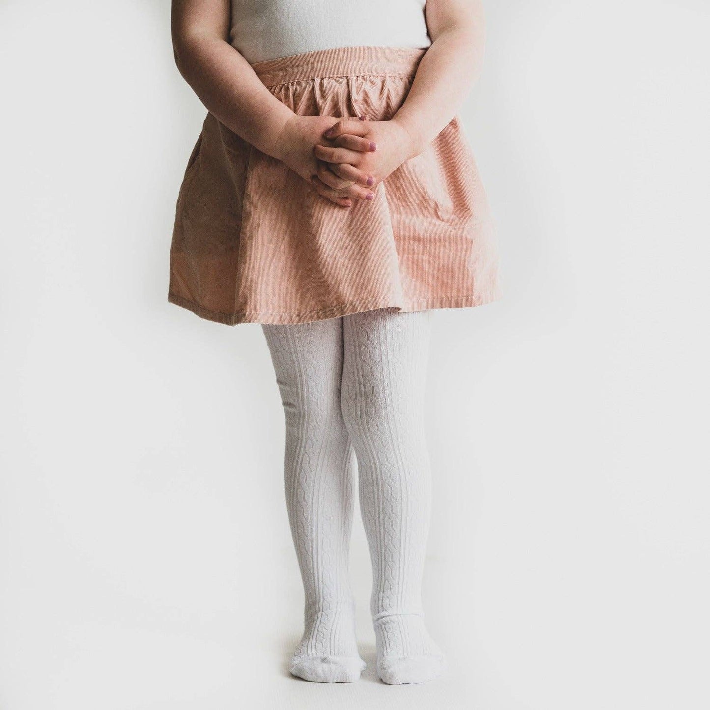 Little Stocking Company | White Cable Knit Tights