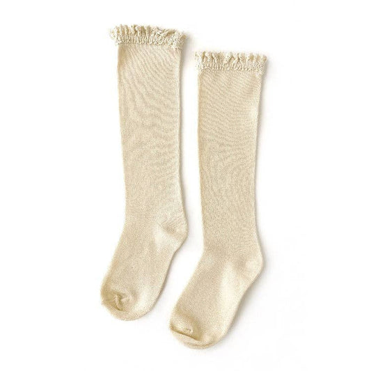 Little Stocking Company | Vanilla Lace Top Knee High Socks