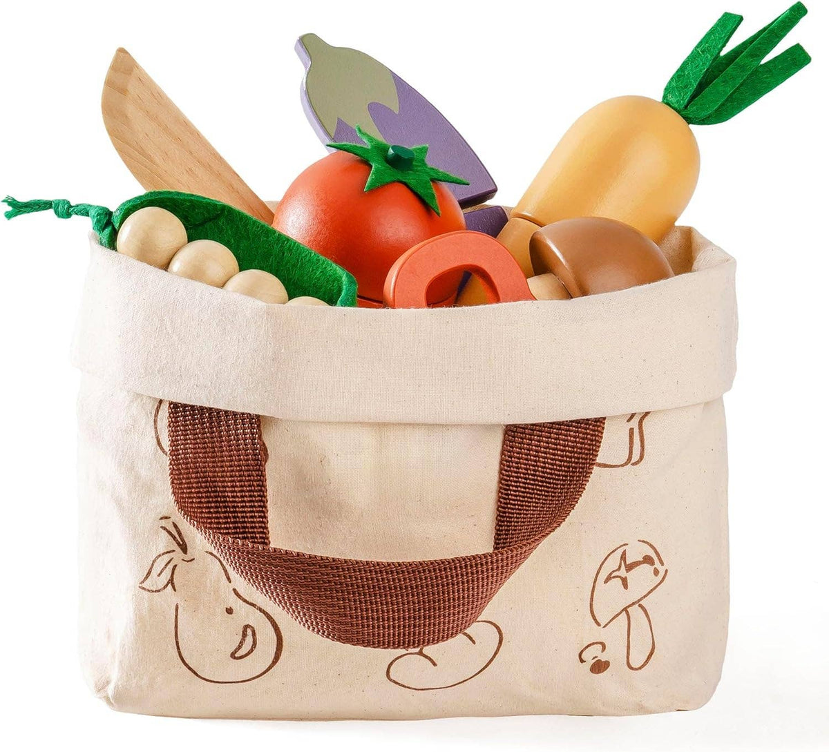 Robud Wooden  Pretend Play Realistic Food Cutting Set Toys