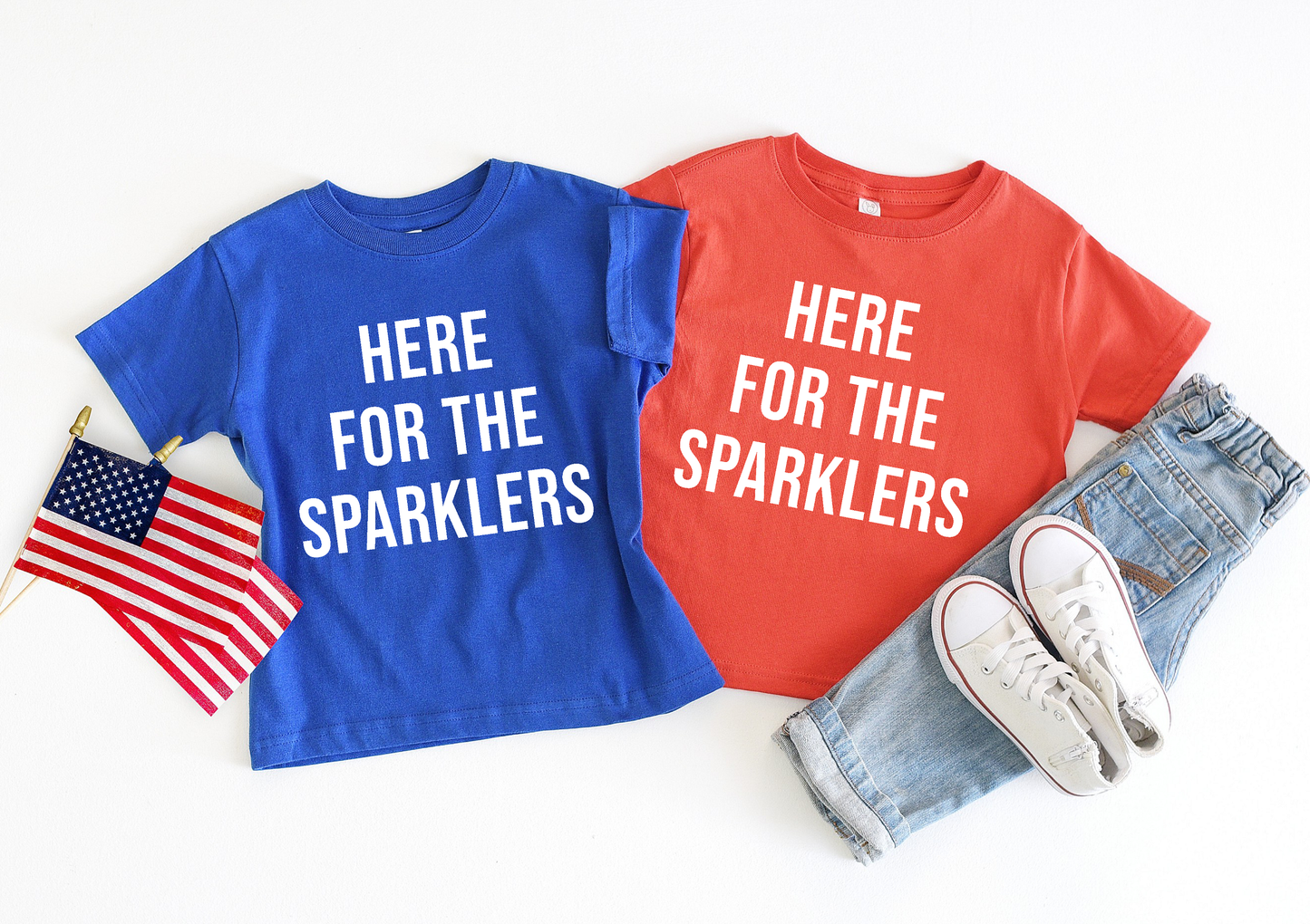 Here for the Sparklers | Kids 4th of July Tee