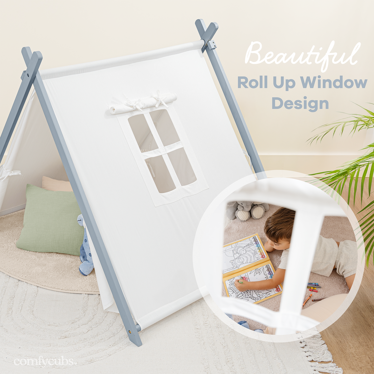 Kids Play Tent, Indoor Canvas Play Tent by Comfy Cubs