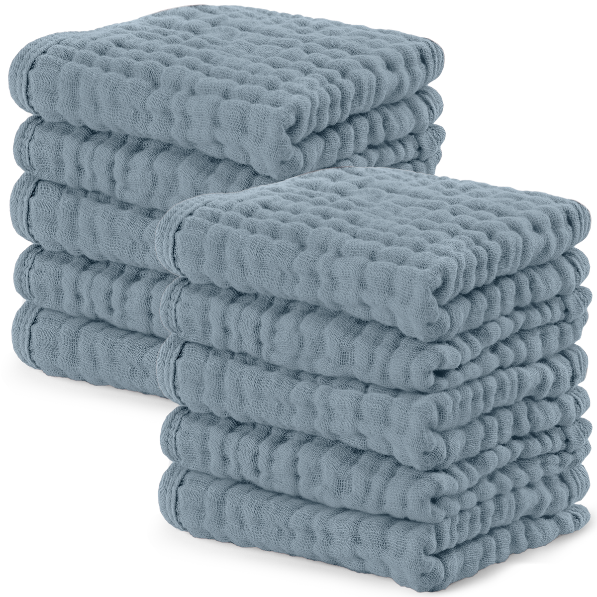 Muslin Baby Washcloths, Soft 10"x10" Cotton by Comfy Cubs