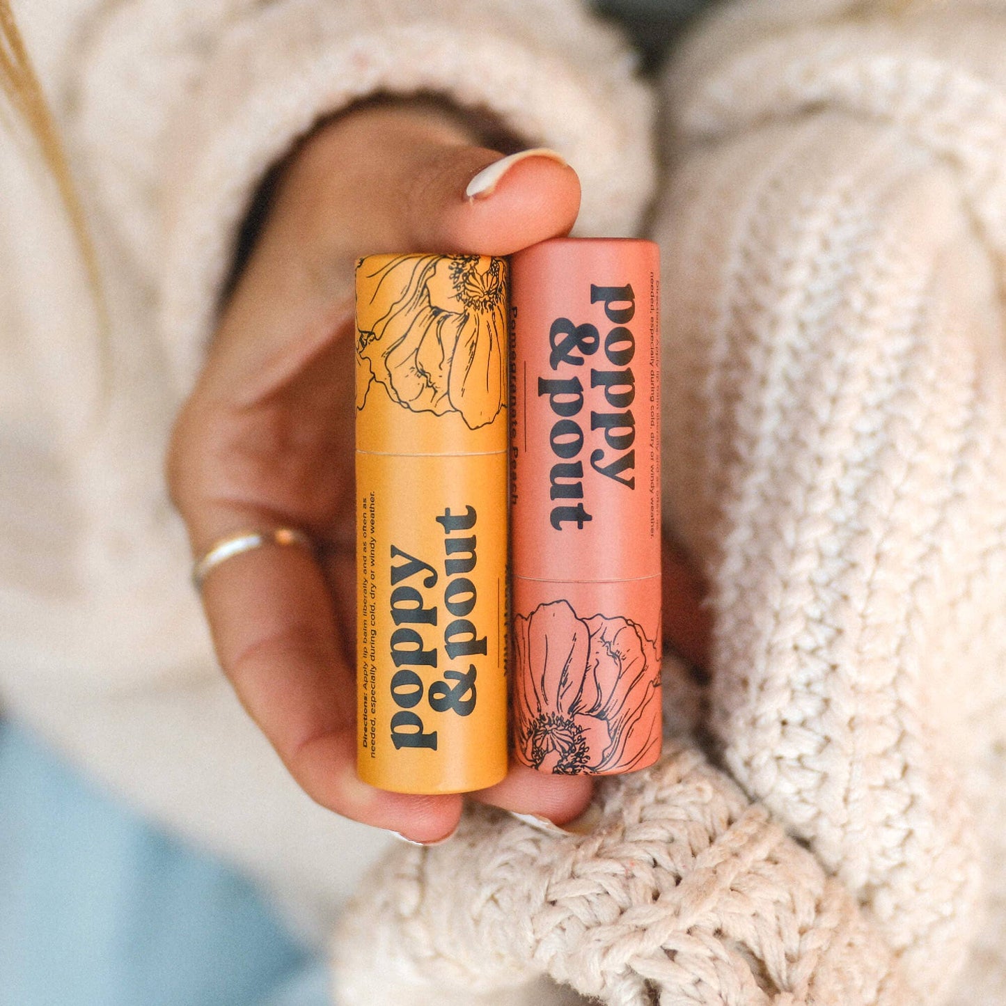 Poppy & Pout Lip Balm | Pomegranate Peach