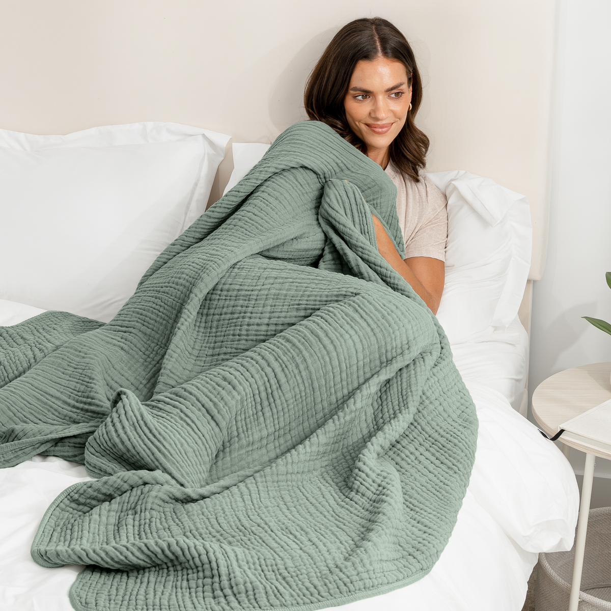 Muslin Large Throw Blanket, 50” x 70”, 6-Layer by Comfy Cubs