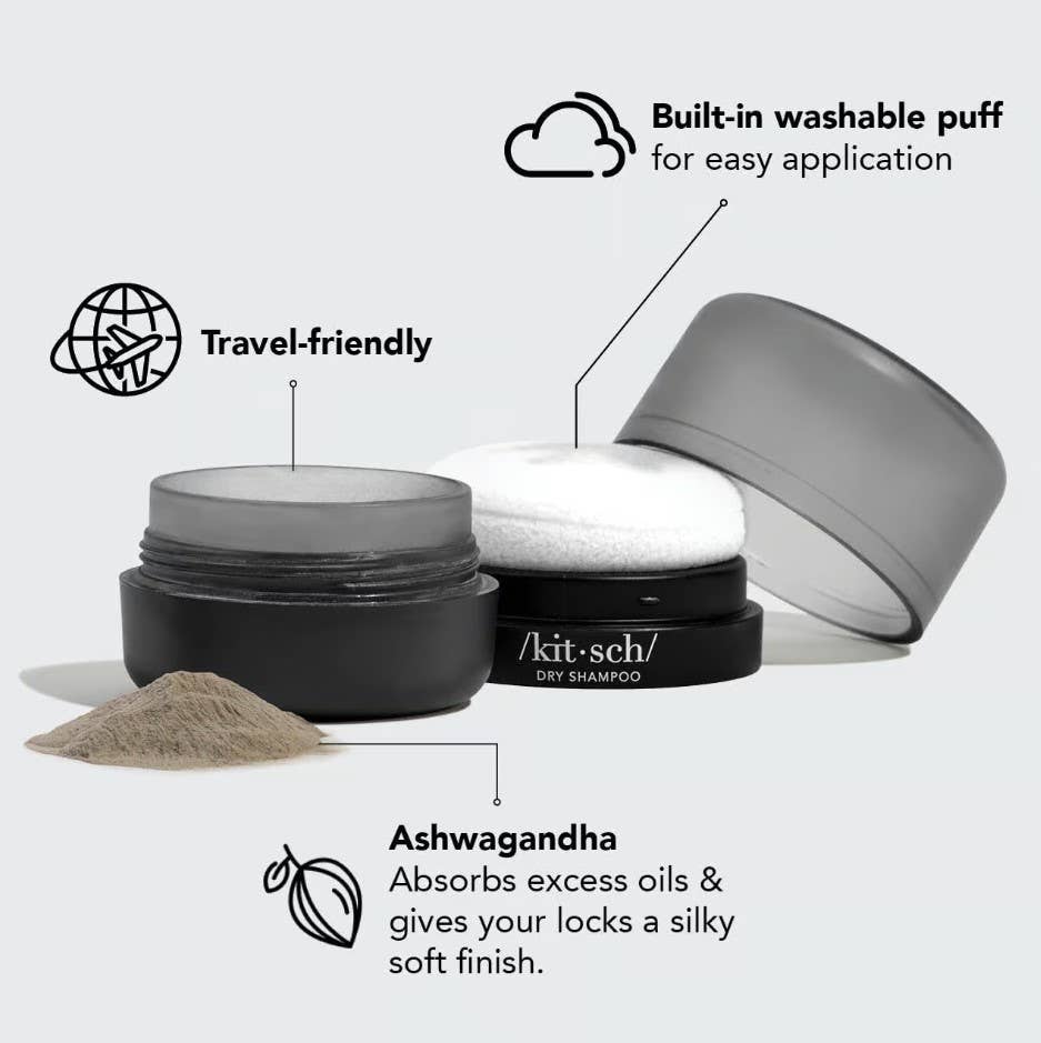 KITSCH | Volumizing Rice Protein Dry Shampoo - Dark Tinted Powder