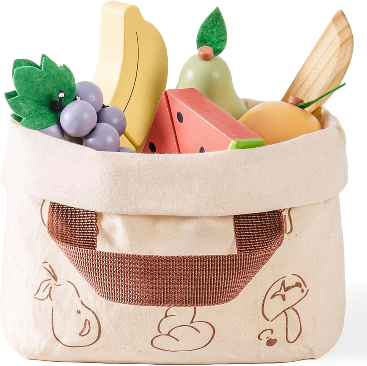 Robud Wooden  Pretend Play Realistic Food Cutting Set Toys