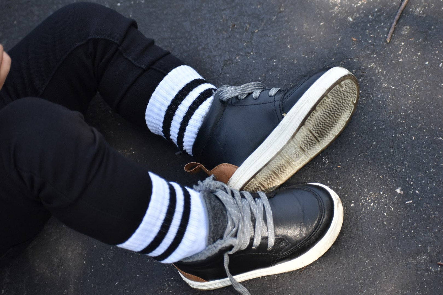 Kickin It Up Socks | Black Stripe