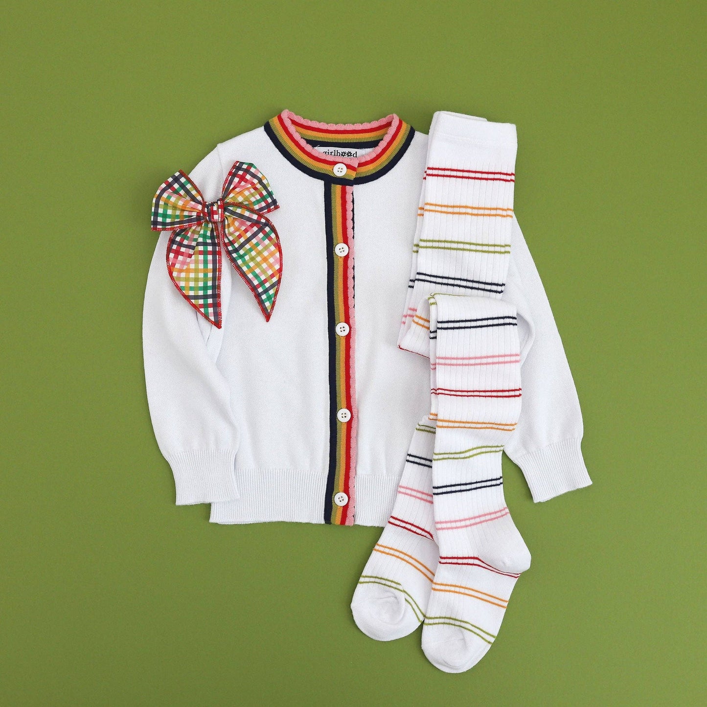 Little Stocking Company | Rainbow Striped Ribbed Tights