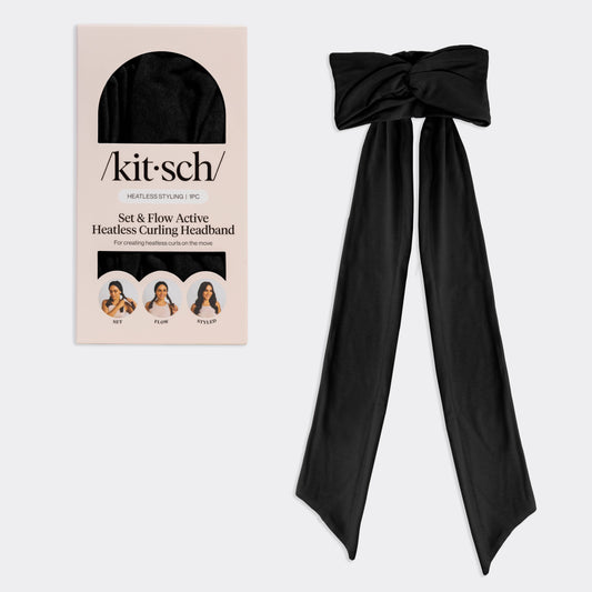 KITSCH | Set & Flow Heatless Curling Headband - Black
