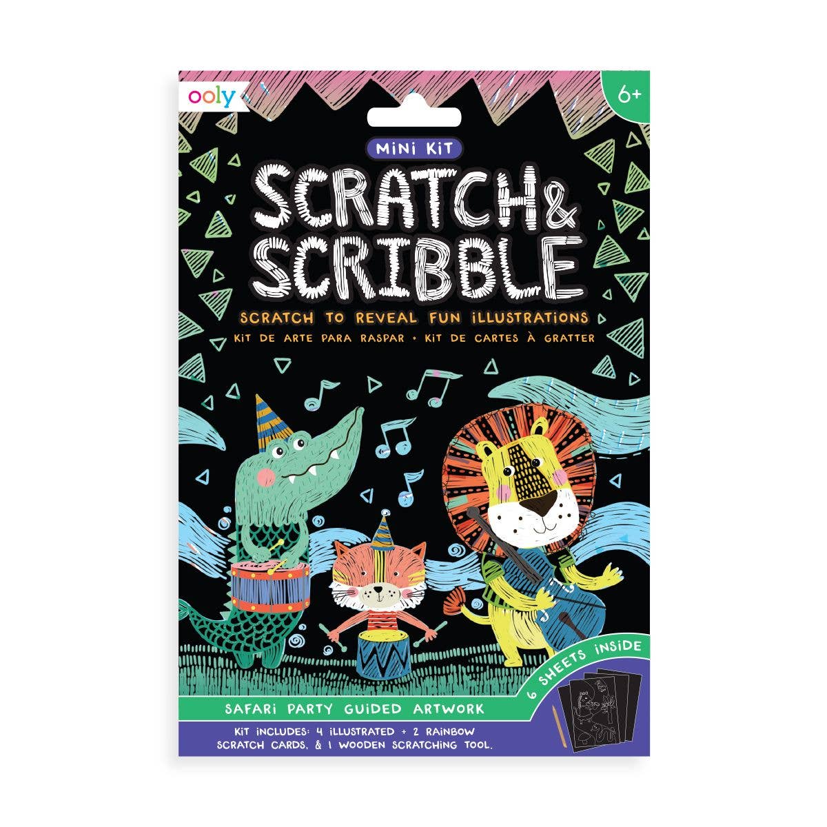 OOLY | Scratch & Scribble: Mini Kit - Safari Party