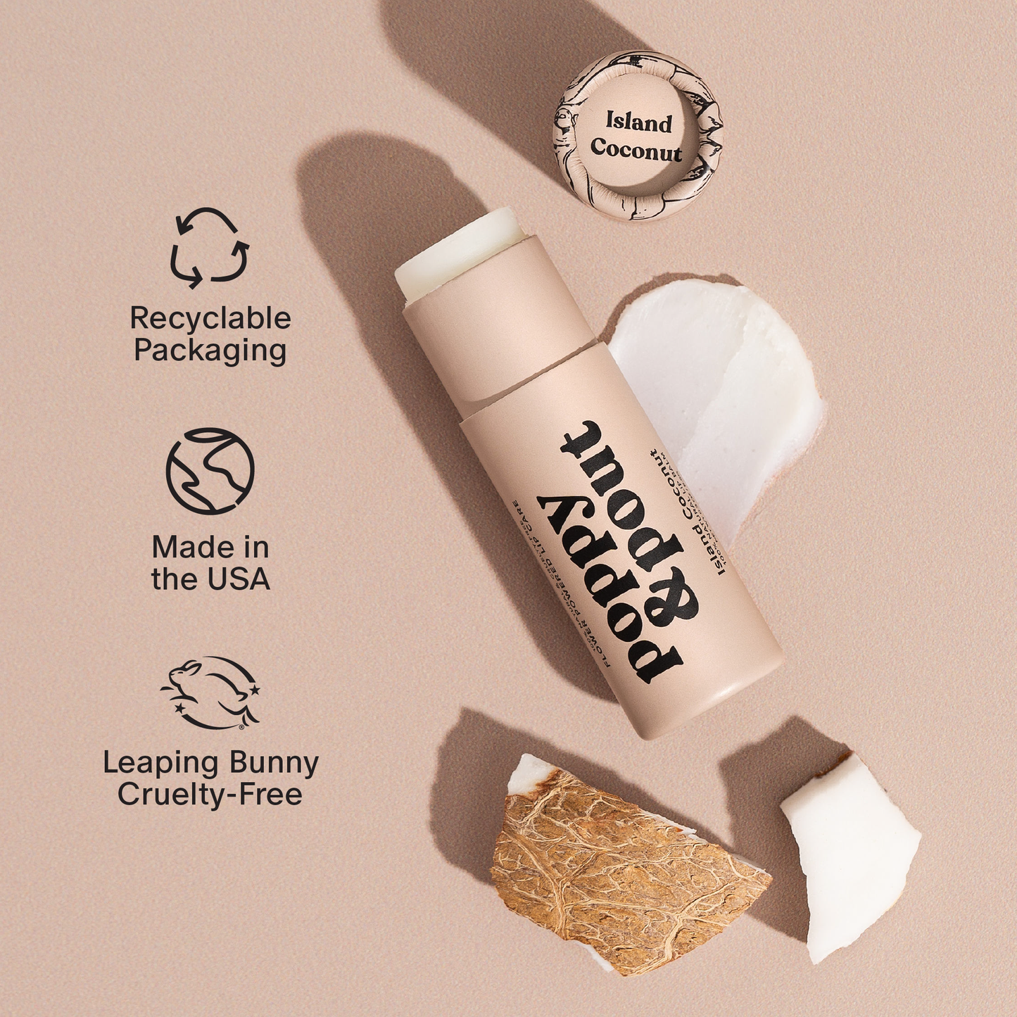 Poppy & Pout Lip Balm | Island Coconut