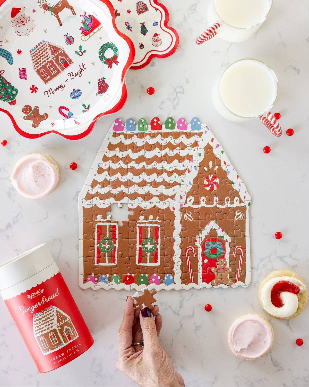 MYB1320 - Gingerbread House Kids 87 pc Shaped Jigsaw Puzzle