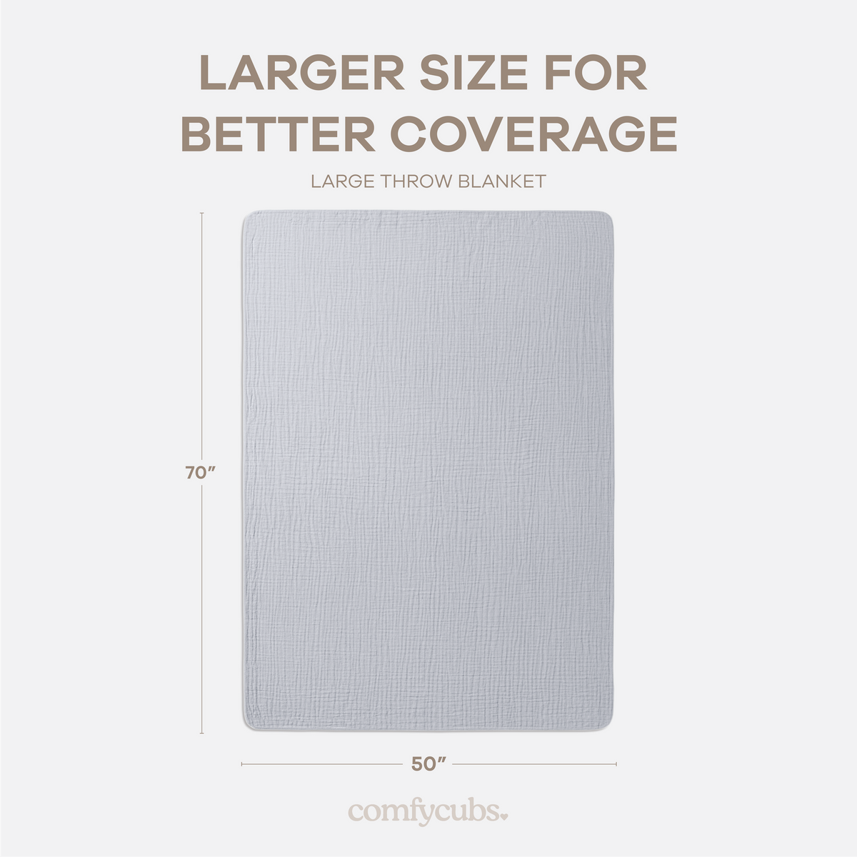 Muslin Large Throw Blanket, 50” x 70”, 6-Layer by Comfy Cubs