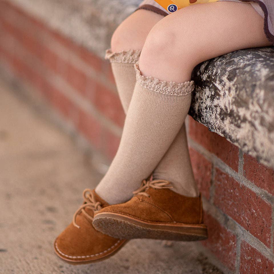 Little Stocking Company | Oat Lace Top Knee High Socks