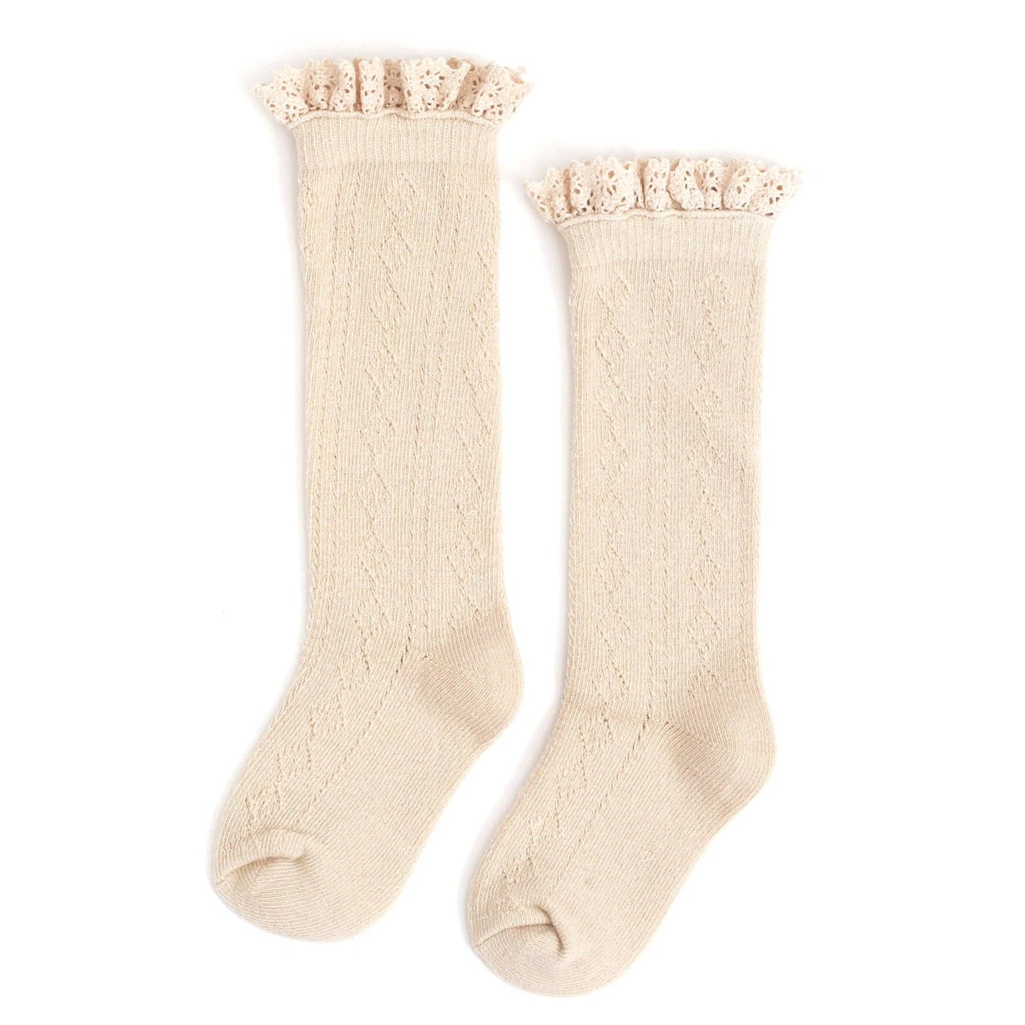 Little Stocking Company | Vanilla Fancy Lace Top Knee High Socks