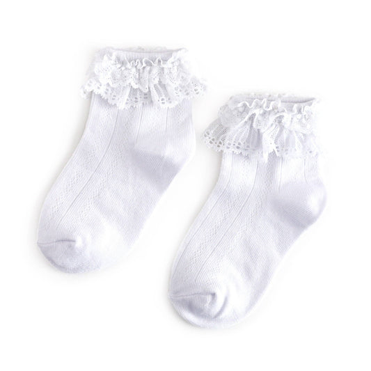Little Stocking Company | Lace Bobby Socks - White