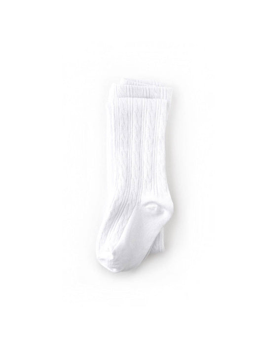 Little Stocking Company | White Cable Knit Tights