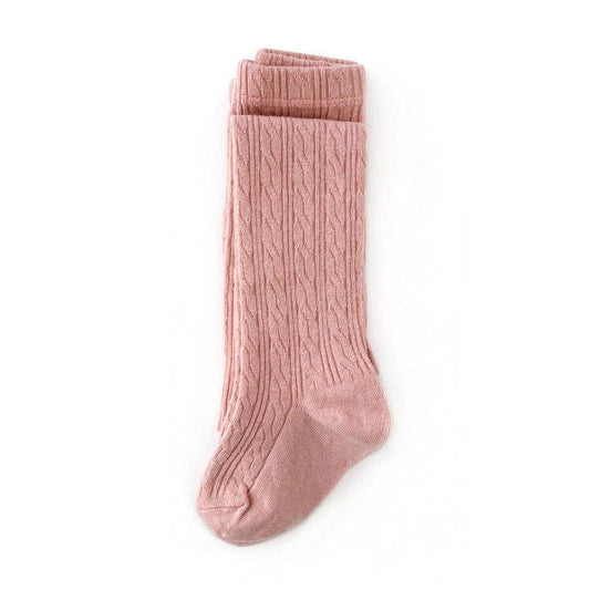 Little Stocking Company | Blush Pink Cable Knit Tights