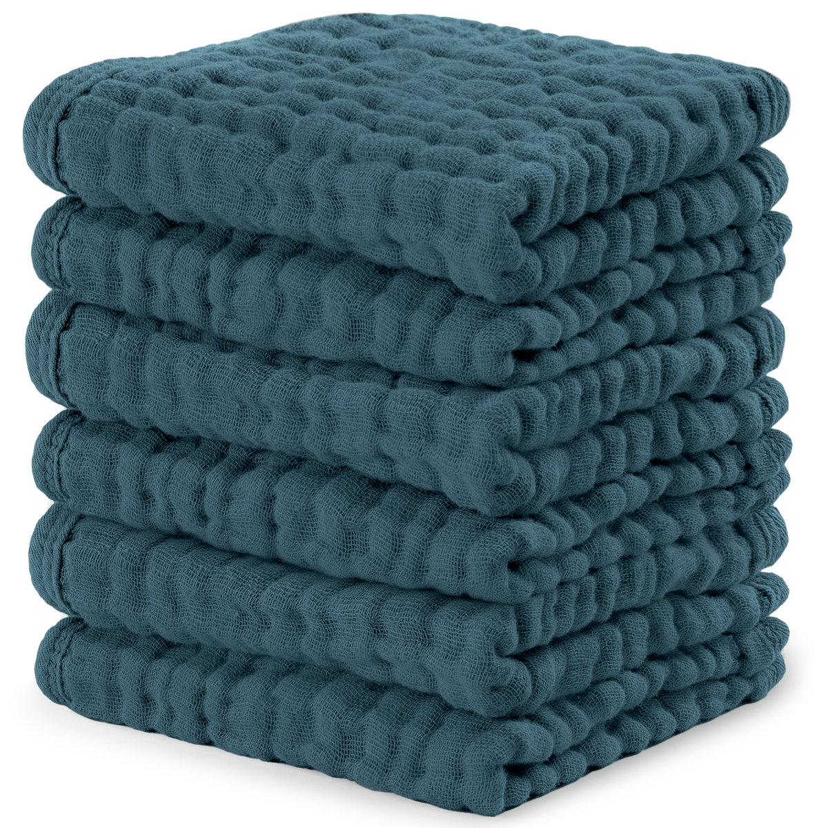 Muslin Baby Washcloths, Soft 10"x10" Cotton by Comfy Cubs