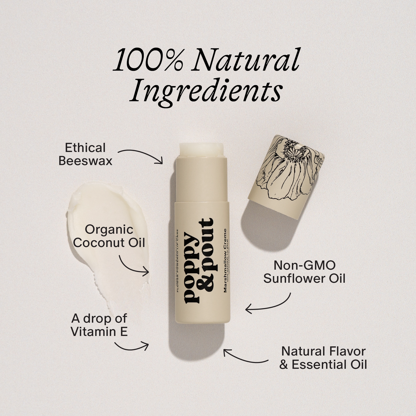 Poppy & Pout Lip Balm | Marshmallow