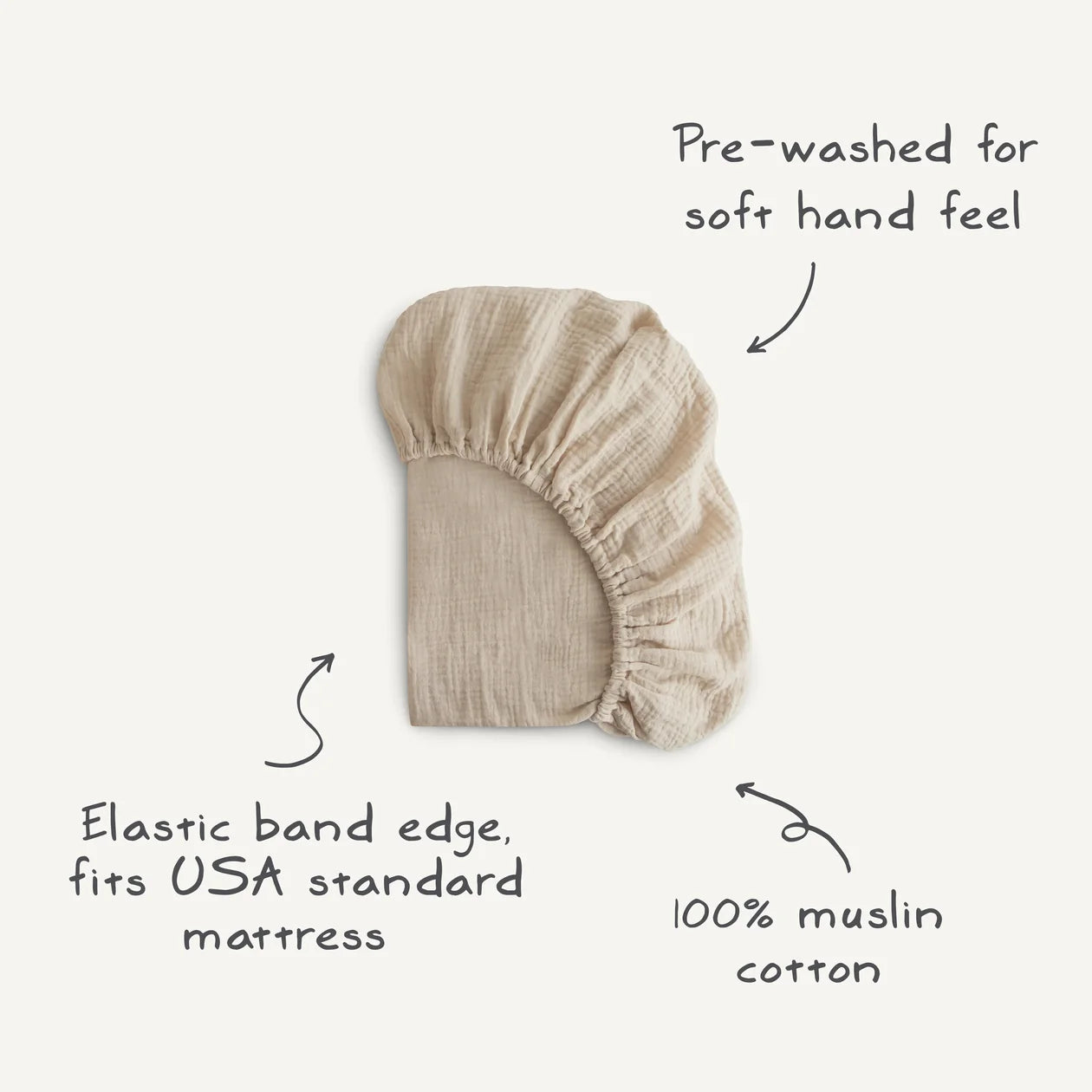 Mushie | Extra Soft Muslin Crib Sheet - 2 Pack | Blush\Fog
