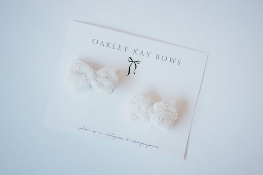 Oakley Kay Bows | Ivory Floral Piggy Set