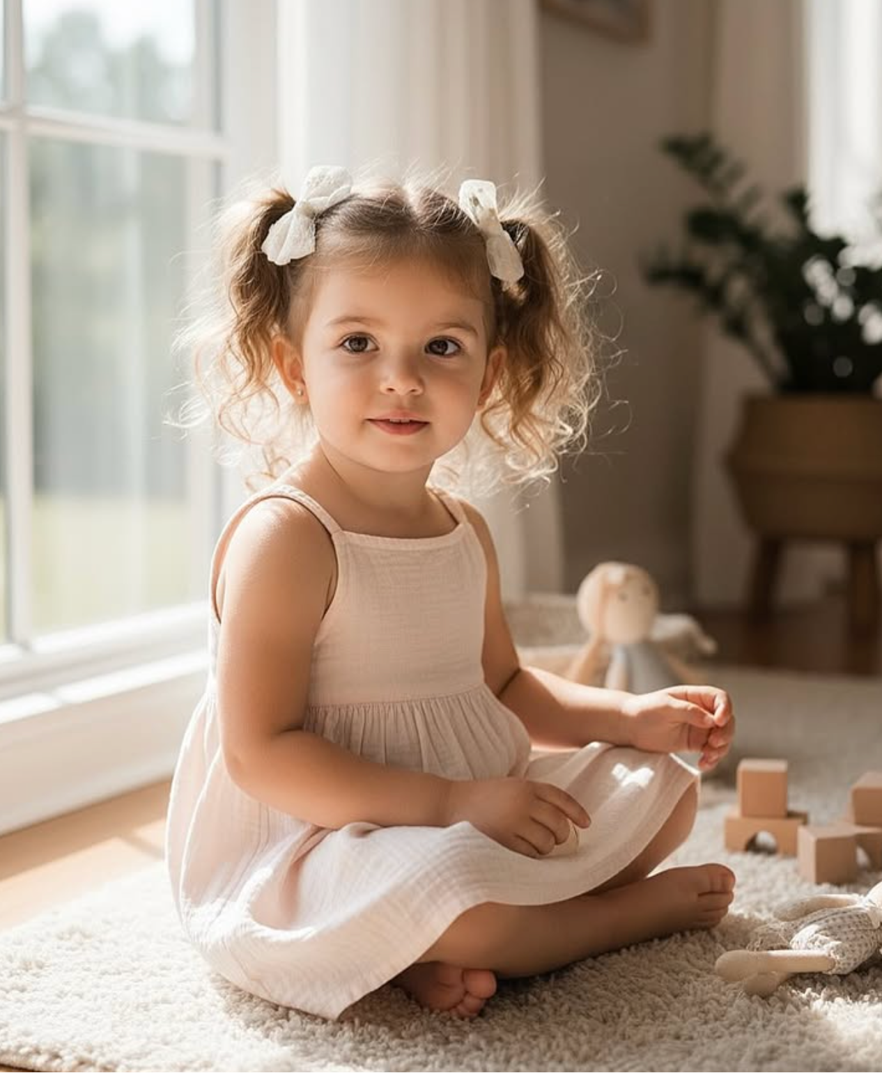 Oakley Kay Bows | Ivory Floral Piggy Set