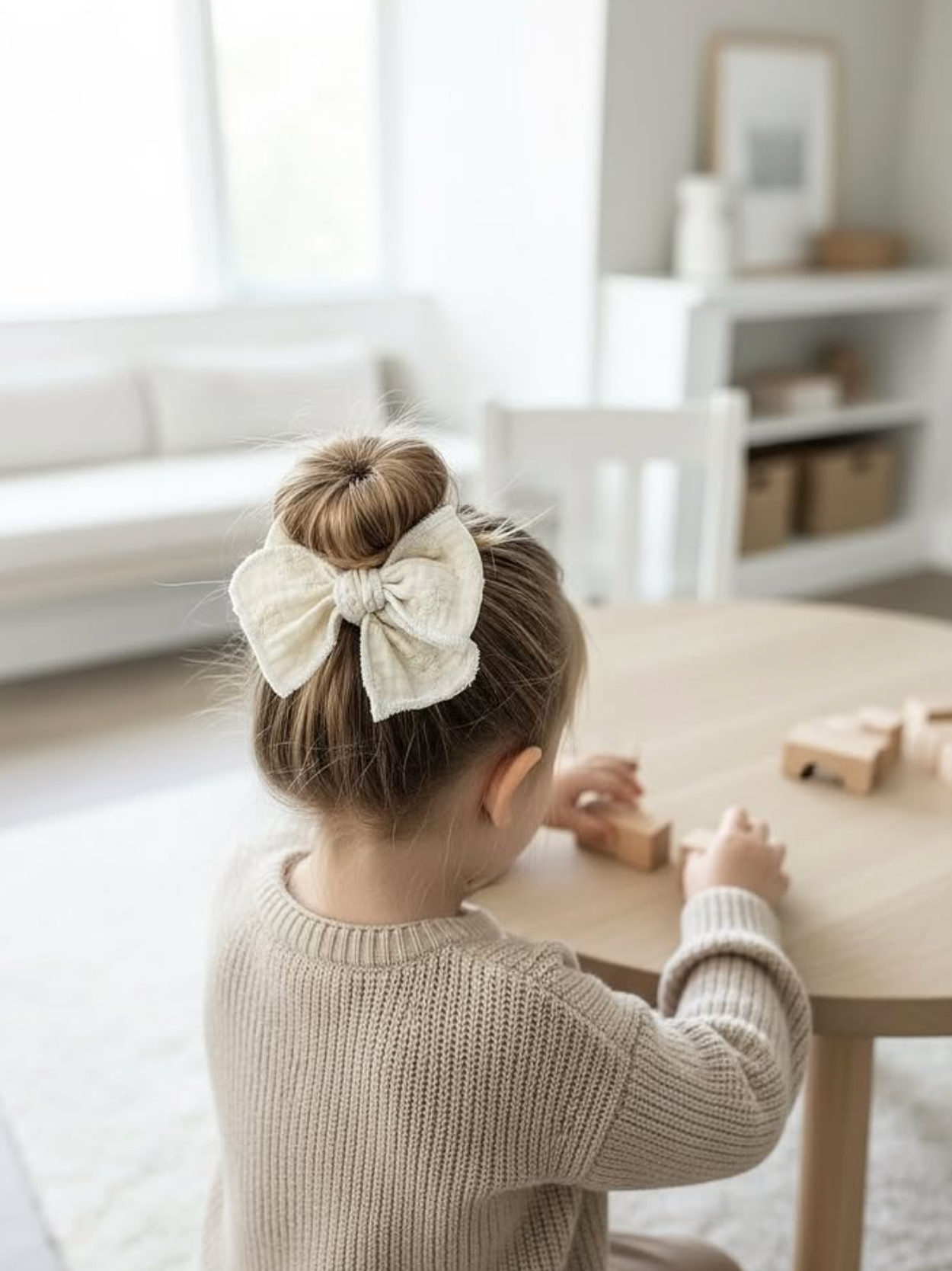 Oakley Kay Bows | White Embroidered Headband Bow