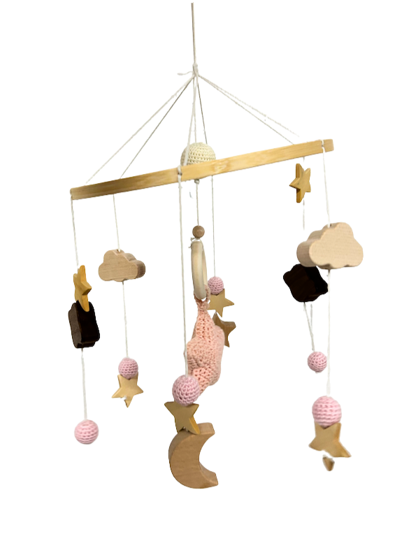 Wood and Crochet Mobile
