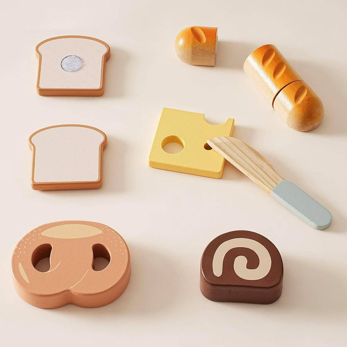 Robud Wooden  Pretend Play Realistic Food Cutting Set Toys