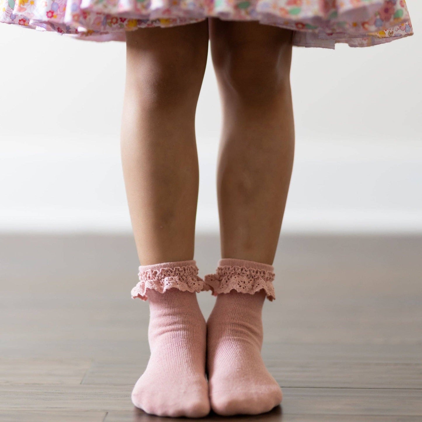 Little Stocking Company | Blush Pink Lace Midi Sock