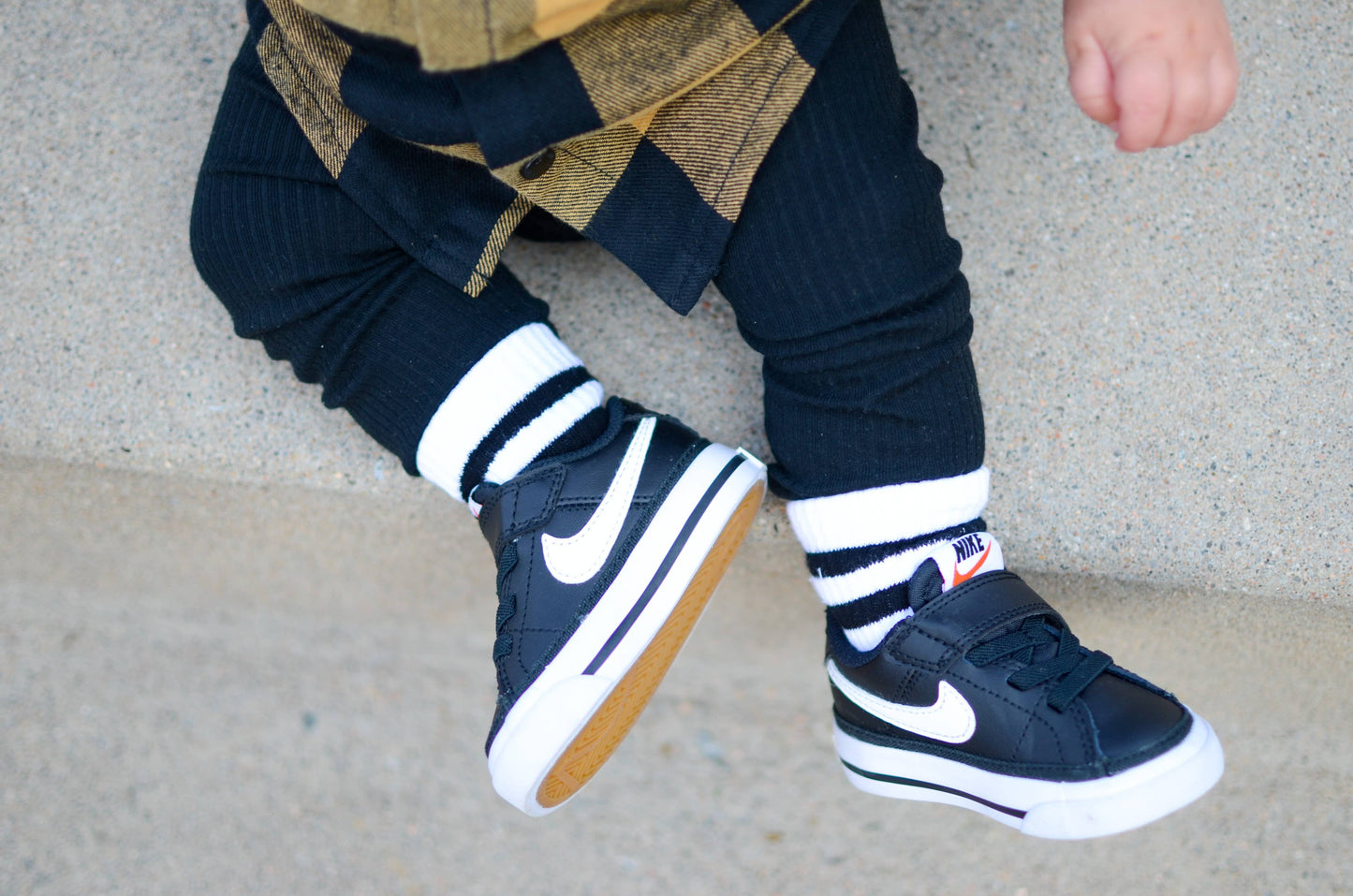 Kickin It Up Socks | Black Stripe