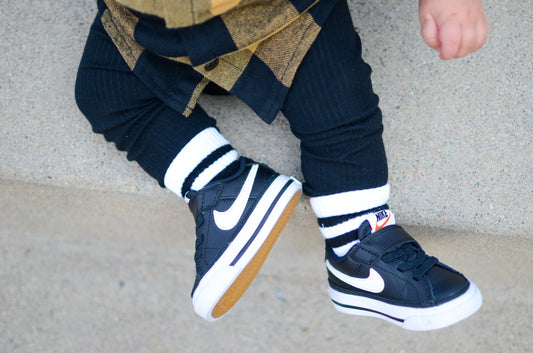 Kickin It Up Socks | Black Stripe