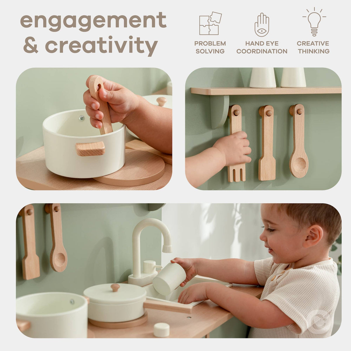 Comfy Cubs Wooden Kids Kitchen Playset