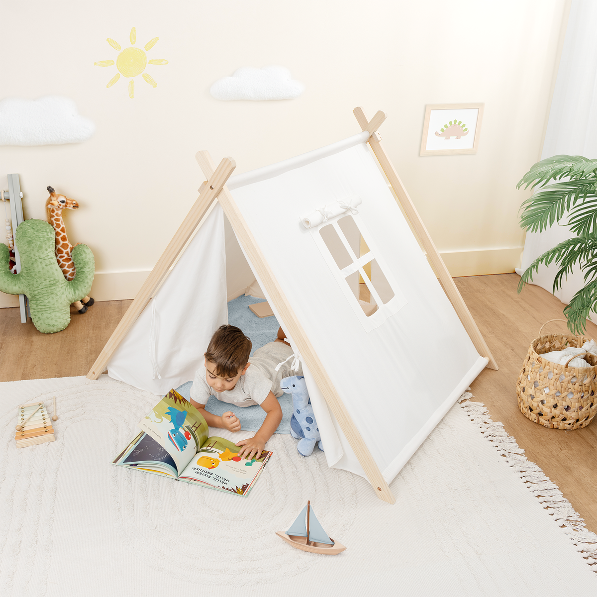 Kids Play Tent, Indoor Canvas Play Tent by Comfy Cubs