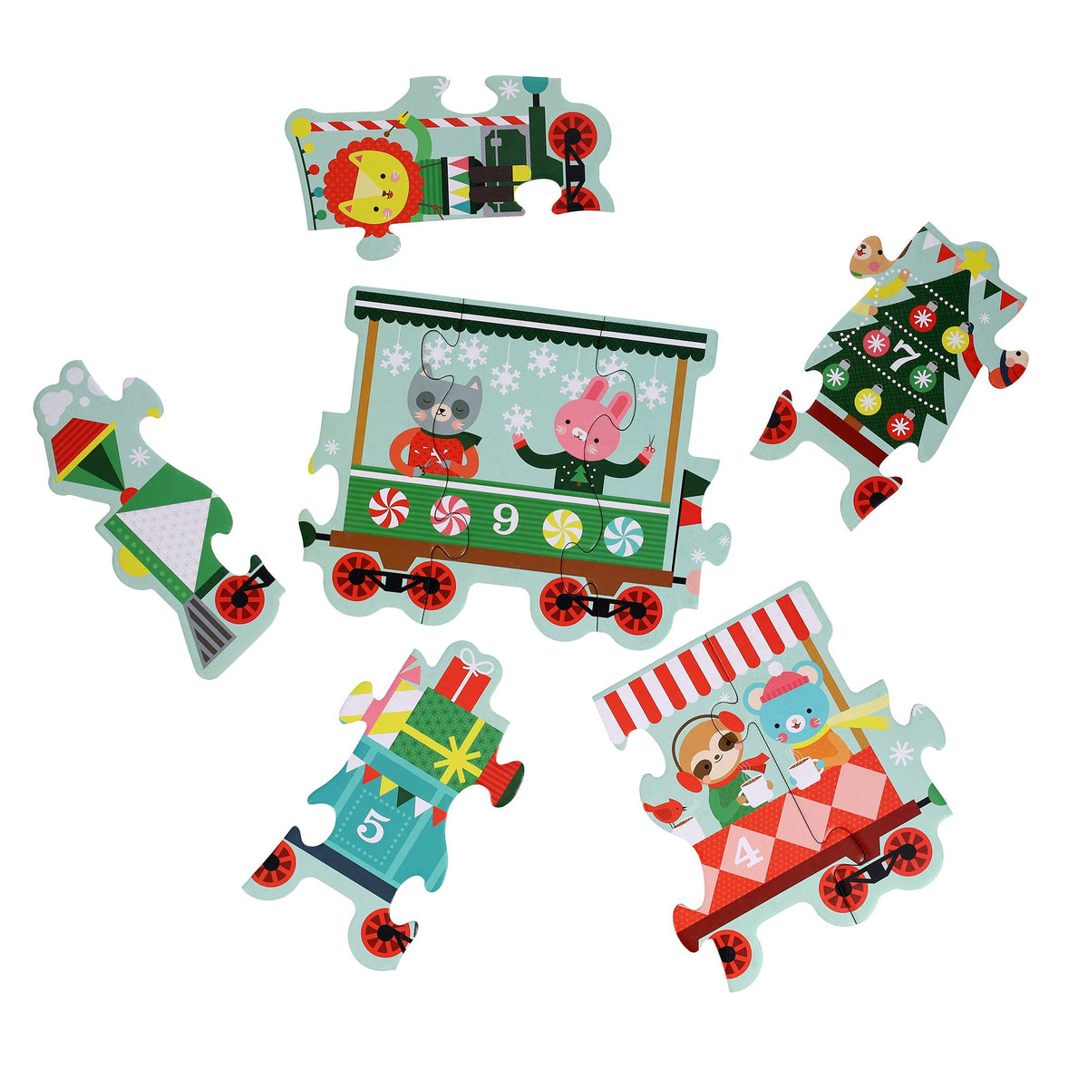 Christmas Train Shaped Floor Puzzle