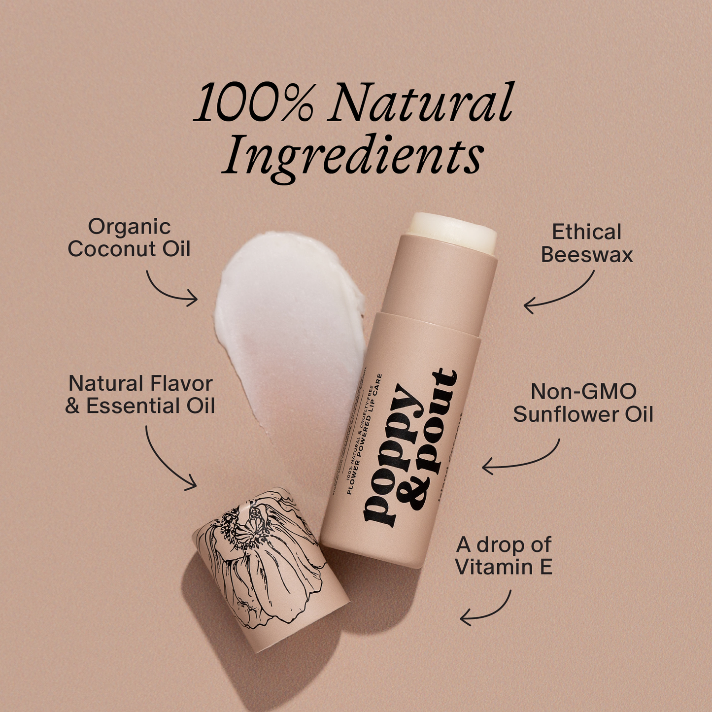 Poppy & Pout Lip Balm | Island Coconut