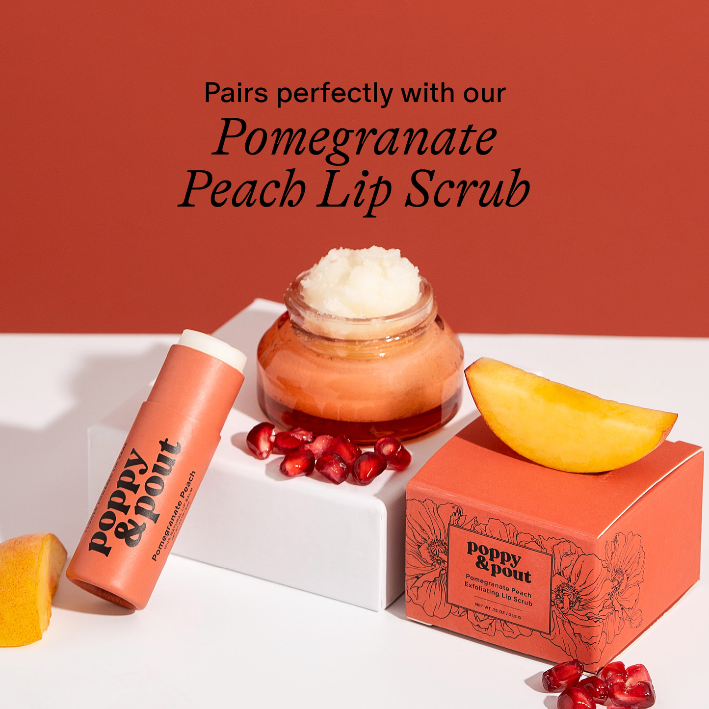 Poppy & Pout Lip Balm | Pomegranate Peach