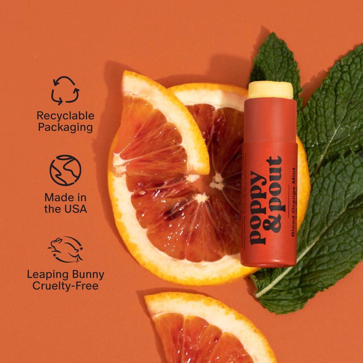 Poppy & Pout Lip Balm | Blood Orange Mint
